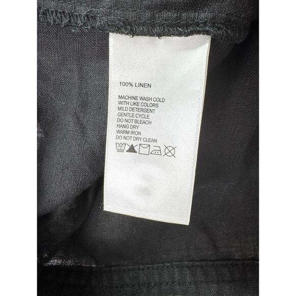 Tommy Bahama Two Palms Linen Button Front Jacket S Black Raw Edge Cropped - Picture 7 of 8